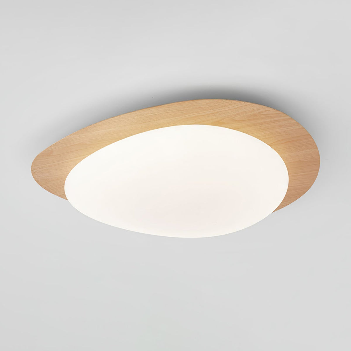 Plafoniera LED Riverstone — profilo ribassato da 8 cm, finitura effetto venatura del noce