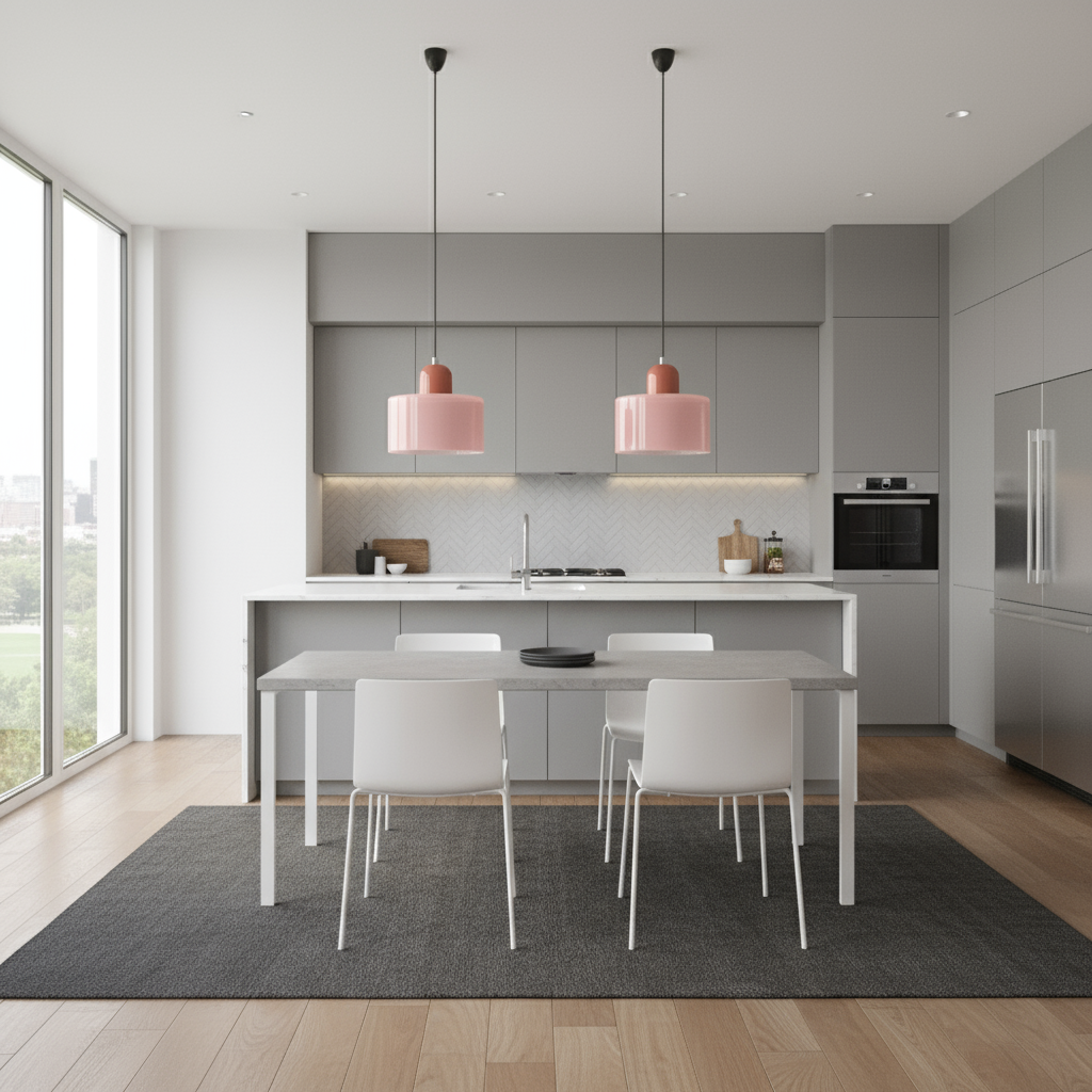 Pendant Light Glass E27 Bulb Compatible Adjustable Cord Ceiling Lamp | Euroselle