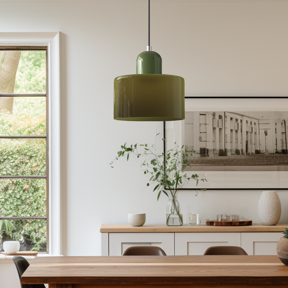Pendant Light Glass E27 Bulb Compatible Adjustable Cord Ceiling Lamp | Euroselle
