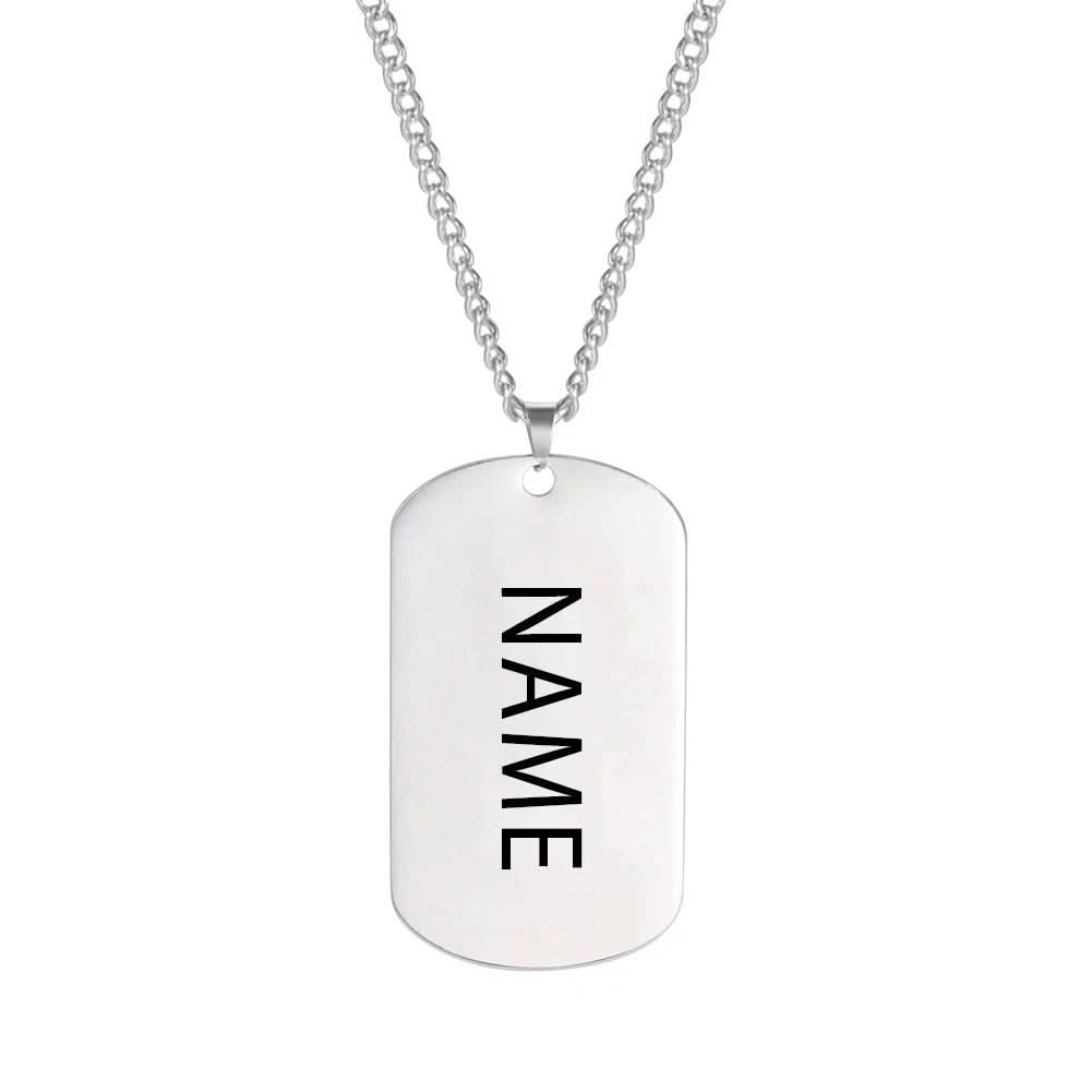 NovaForge Collana con piastrina identificativa per cani in acciaio inox — incisa, impermeabile e resistente