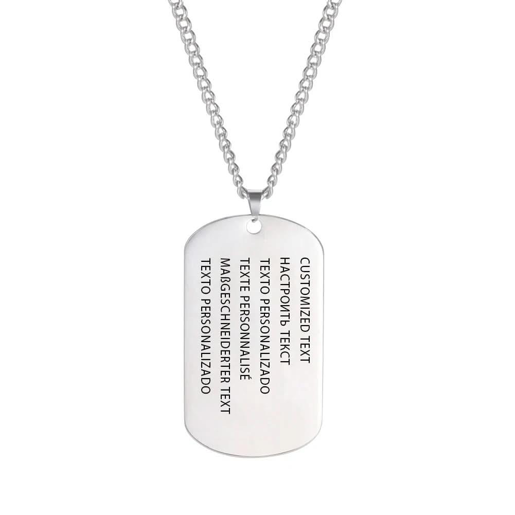 NovaForge Collana con piastrina identificativa per cani in acciaio inox — incisa, impermeabile e resistente