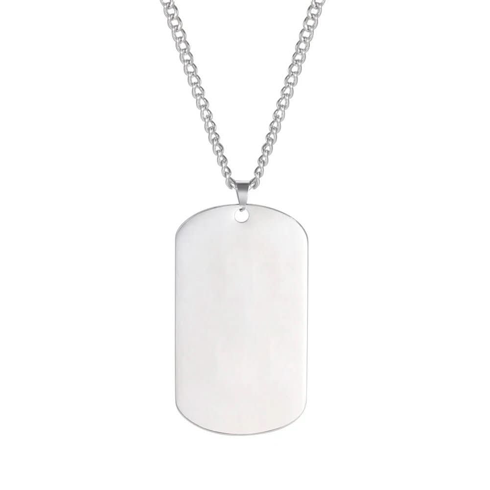 NovaForge Collana con piastrina identificativa per cani in acciaio inox — incisa, impermeabile e resistente