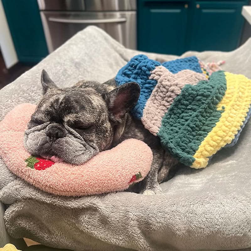 Almofada ortopédica de luxo para cães CalmNest — design de suporte contornado