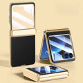 Motorola Razr-hoesje — veganistisch leer, schermbeschermer, gegalvaniseerd frame
