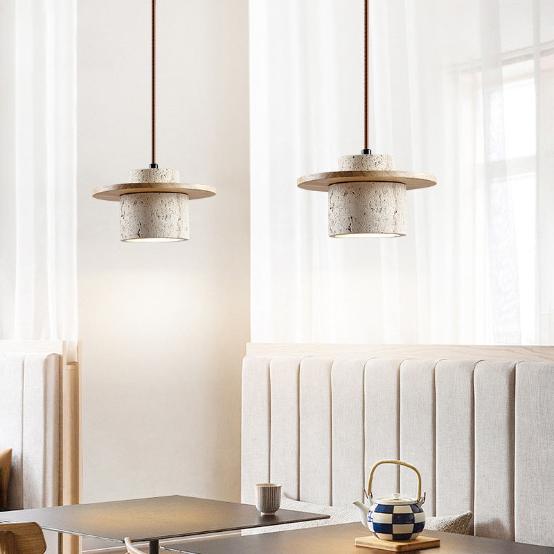 AuroraStone Travertine Pendant Light Fixture For Ceiling Mount