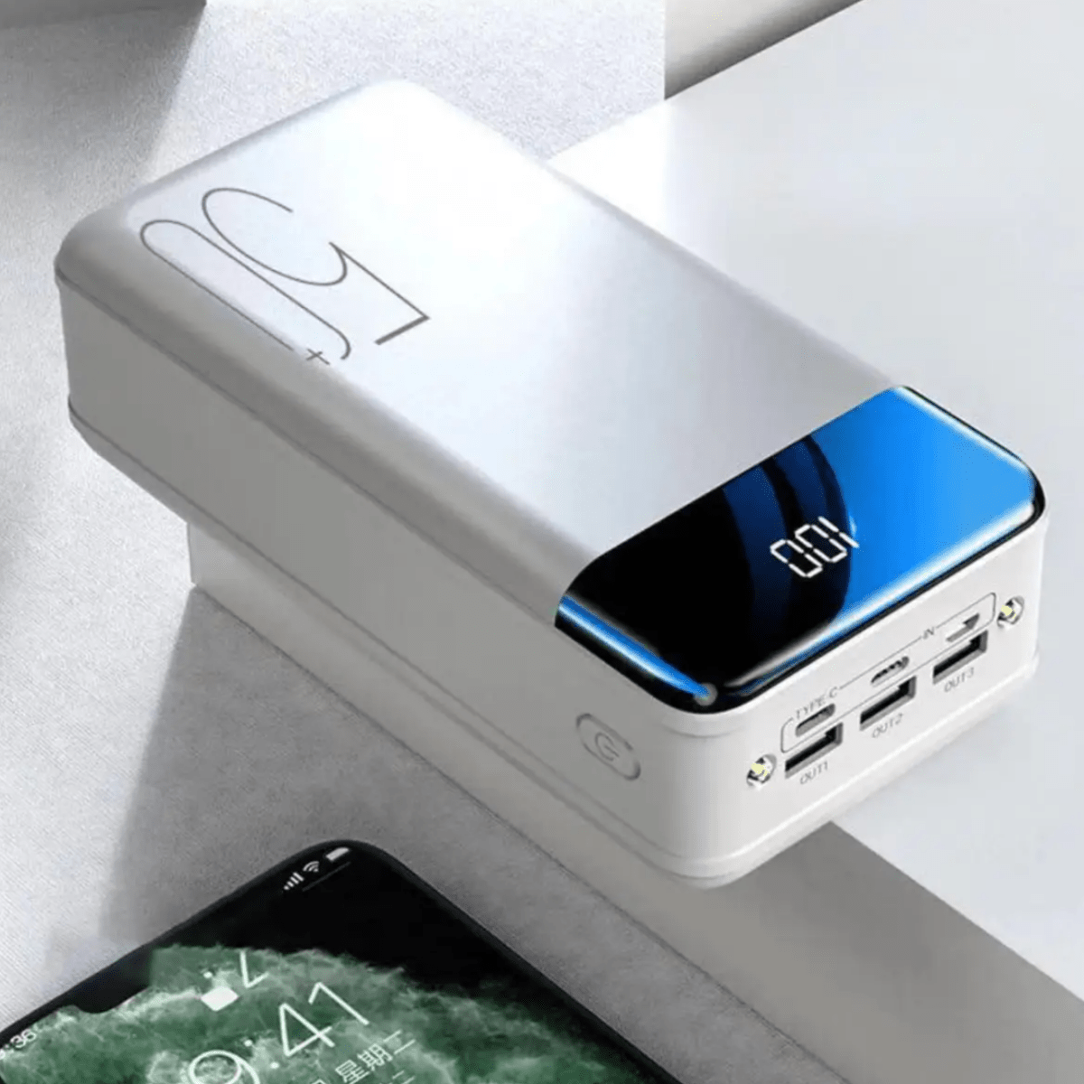 Power bank Voltix 50K 50000mAh 370Wh com carregamento ultrarrápido