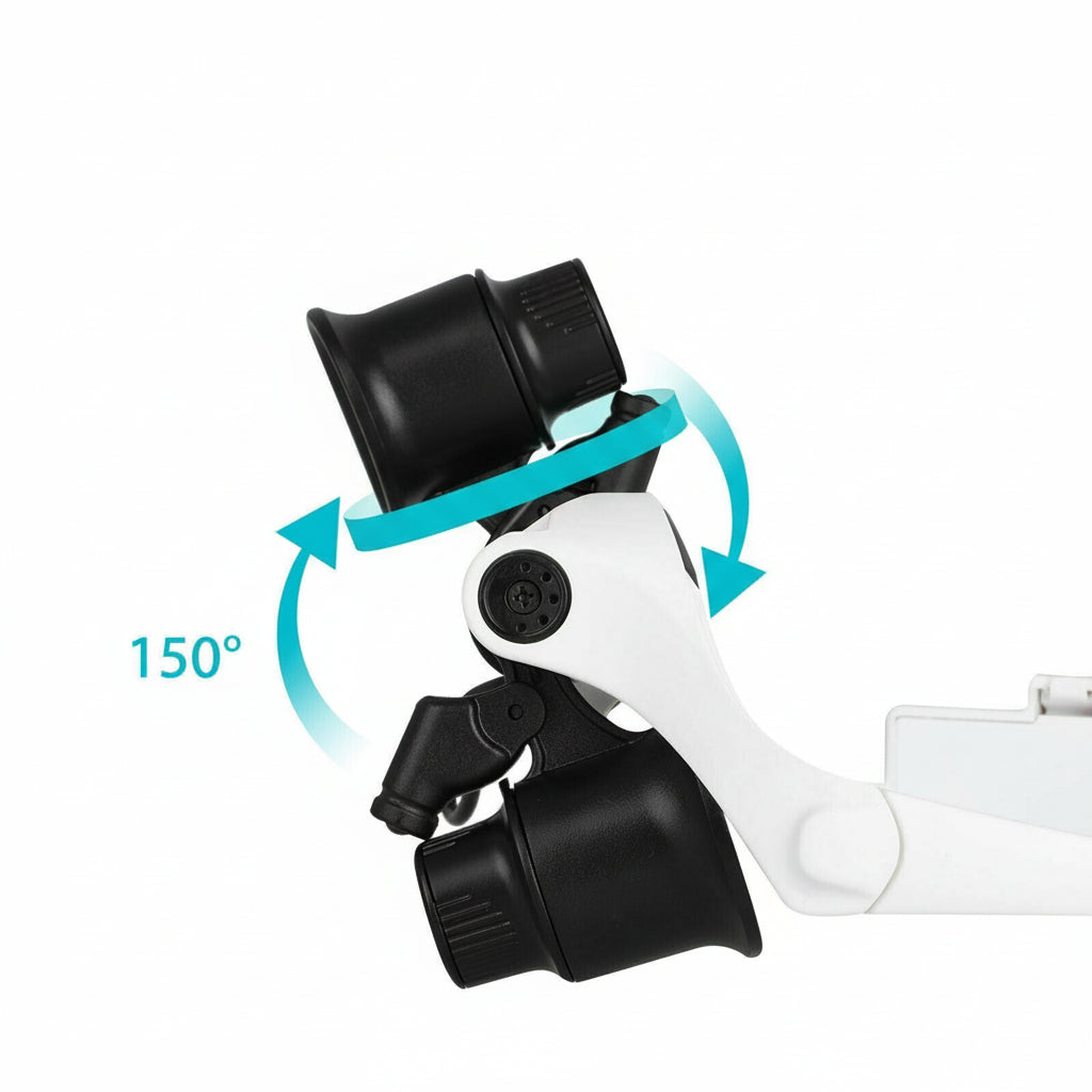 Kopfband-Lupenbrille mit eingebautem LED-Licht und mehreren Linsen - Euroselle