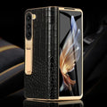 Etui z prawdziwej skóry do Galaxy Z Fold 3/4/5/6/7/8 — podstawka/pętla na palec