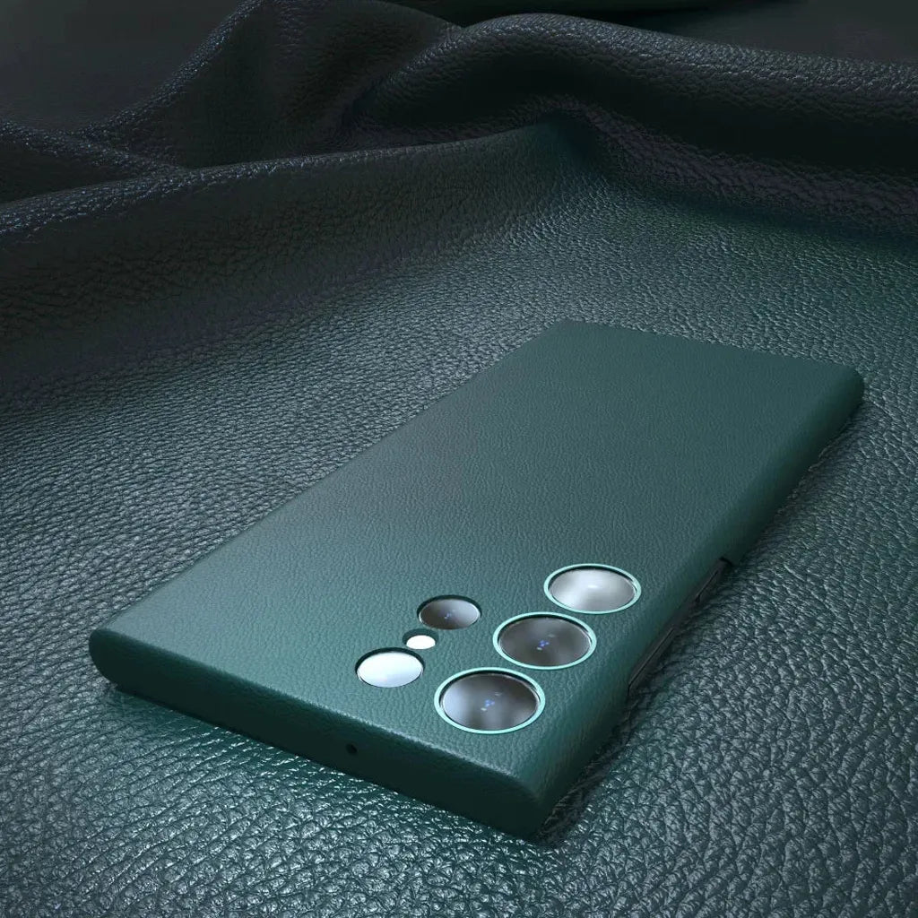 Iskunkestävä nahkainen Samsung Galaxy S25 S24 S23 S22 S21 Ultra Plus -kotelo