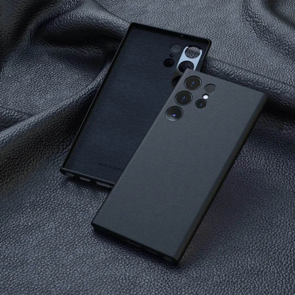 Iskunkestävä nahkainen Samsung Galaxy S25 S24 S23 S22 S21 Ultra Plus -kotelo