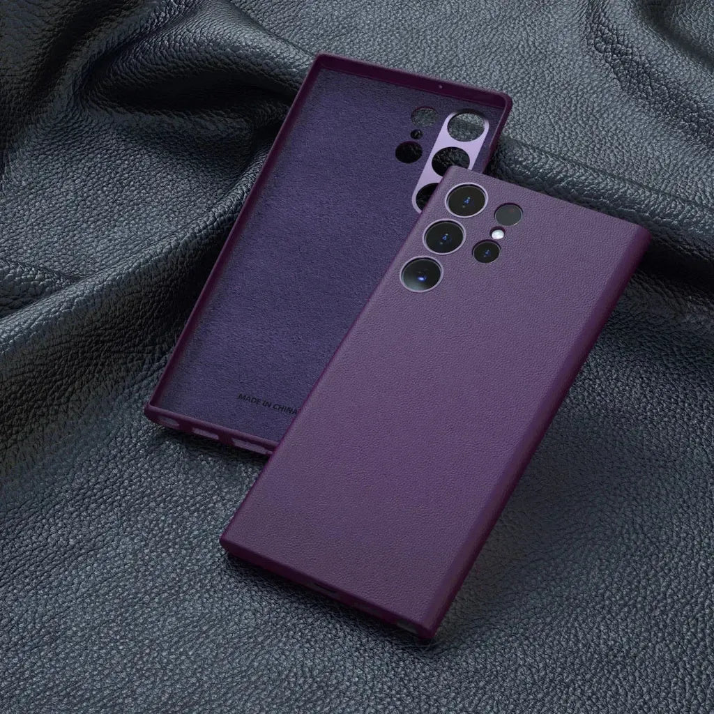 Iskunkestävä nahkainen Samsung Galaxy S25 S24 S23 S22 S21 Ultra Plus -kotelo