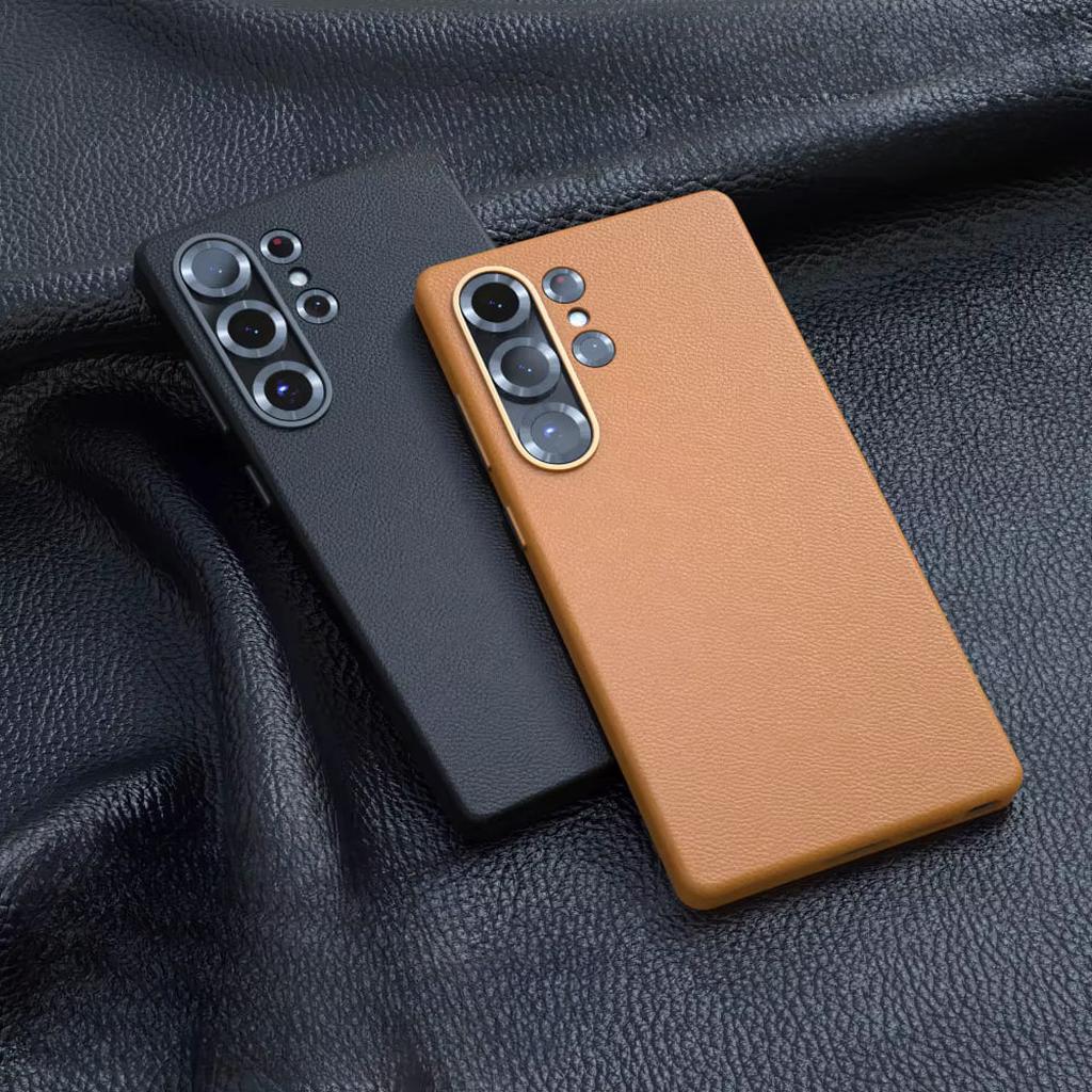 Iskunkestävä nahkainen Samsung Galaxy S25 S24 S23 S22 S21 Ultra Plus -kotelo