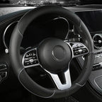 Prémiový potah na volant z umělé kůže s diamantovým protiskluzovým vzorem pro lepší pohodlí a kontrolu při řízení - Euroselle
