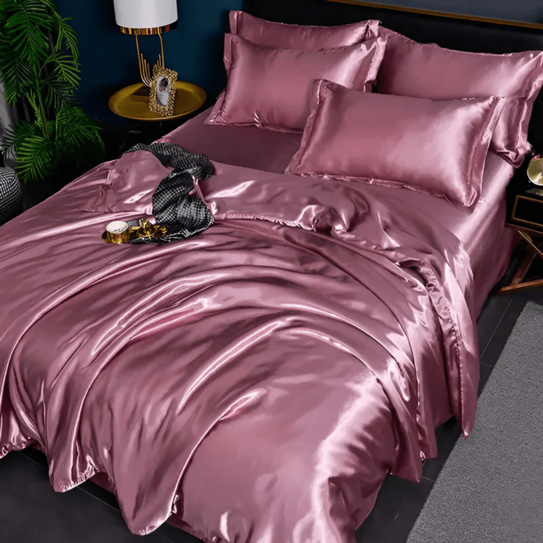 Premium silk-look bed set designed for smooth, cooling comfort and elegant year-round sleep - Euroselle