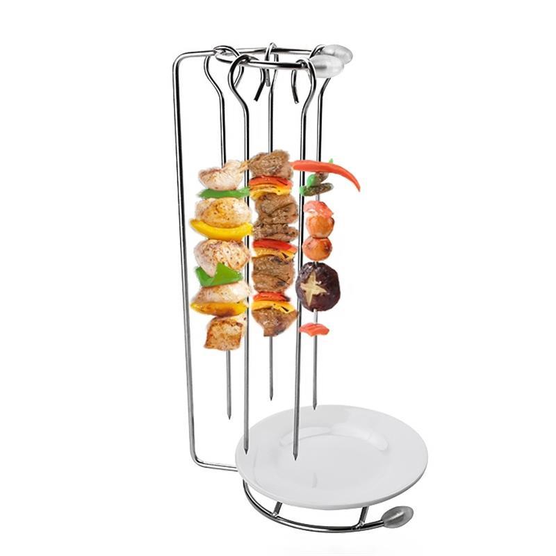 Premium Stainless Steel BBQ Skewers Set with Adjustable Grill Rack - Euroselle