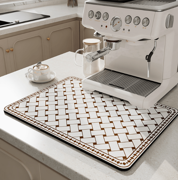Tapis de cuisine fin en diatomite AquaSorb — Surface hautement absorbante à séchage rapide