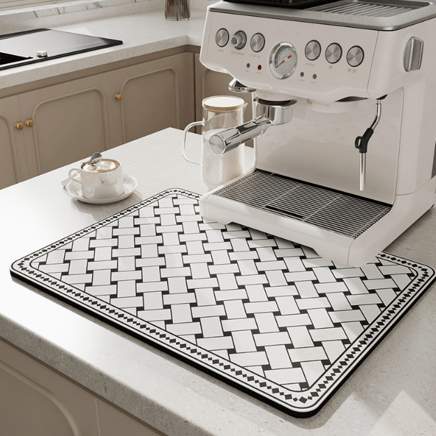 Tapis de cuisine fin en diatomite AquaSorb — Surface hautement absorbante à séchage rapide