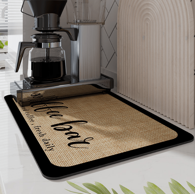 Tapis de cuisine fin en diatomite AquaSorb — Surface hautement absorbante à séchage rapide