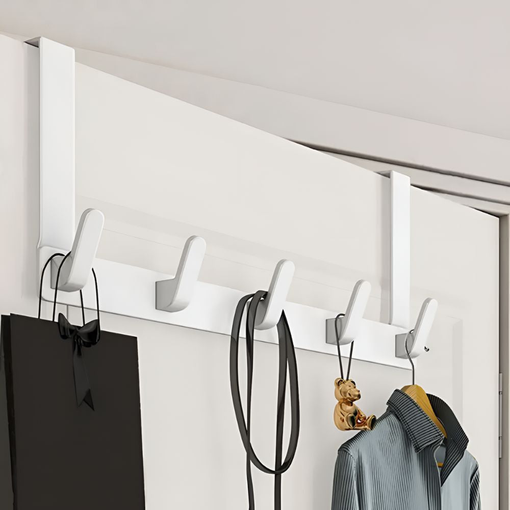 Over-The-Door 5-Hook Rack for Effortless Storage - Euroselle