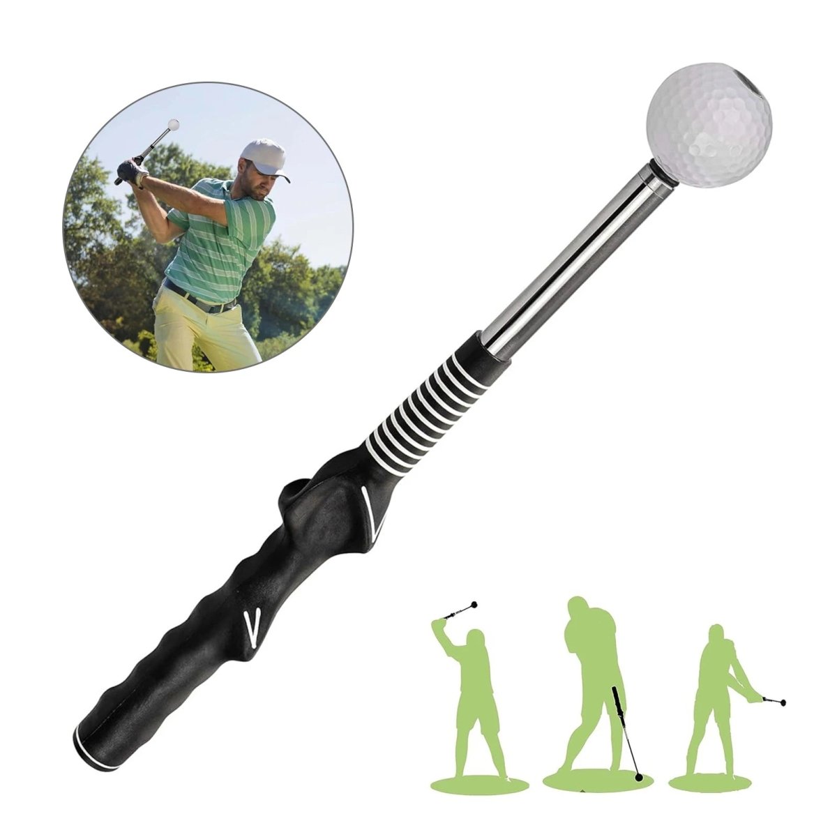 TempoPulse Golf-Schwungtrainer – Ausziehbare Konstruktion, hörbares Klick-Feedback