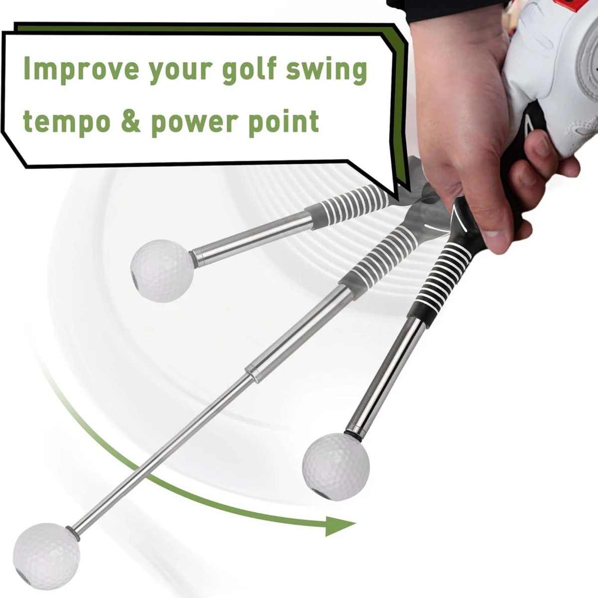TempoPulse Golf-Schwungtrainer – Ausziehbare Konstruktion, hörbares Klick-Feedback