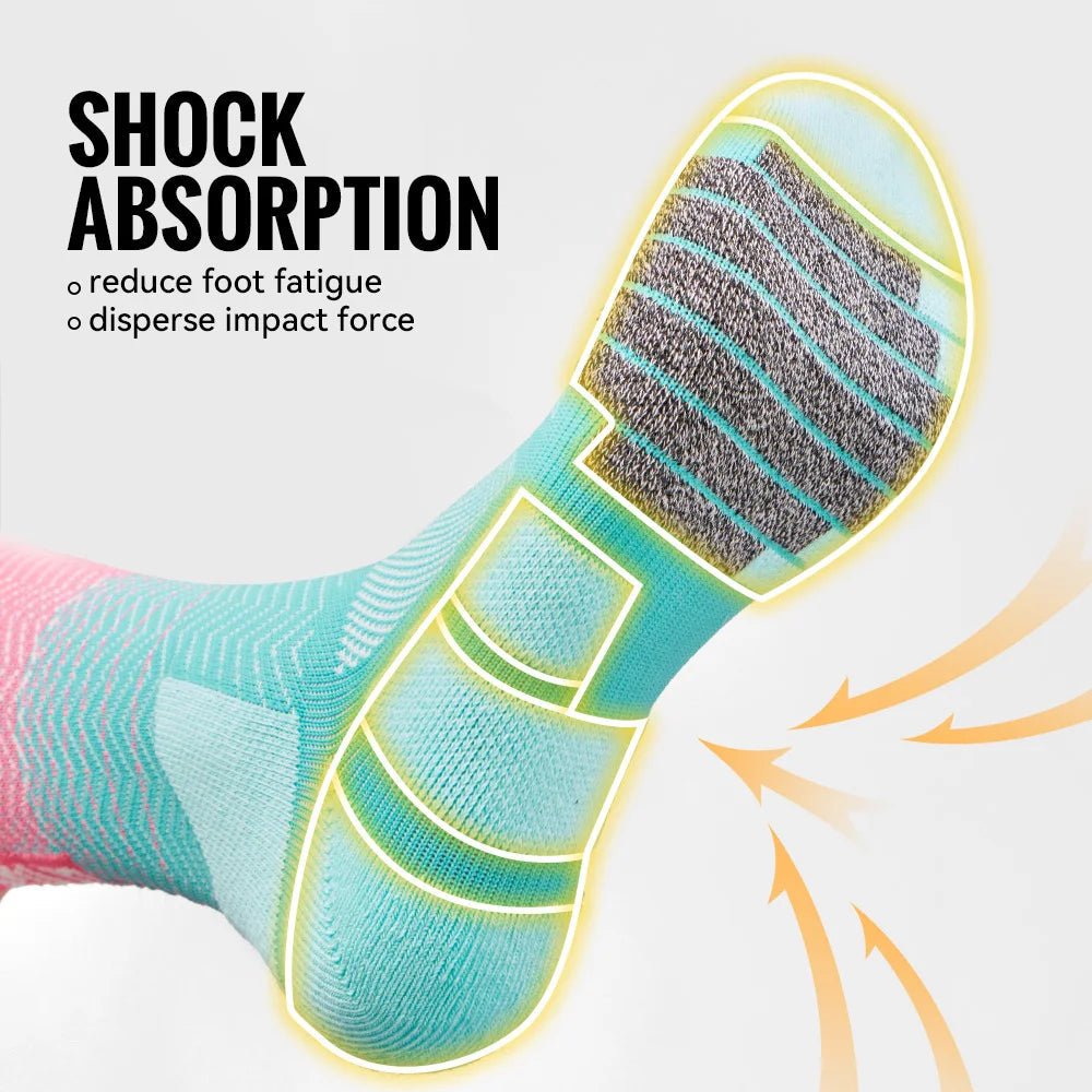 AeroStride Breathable Padded Running Socks — Antiblister Design, Strategic Cushioning Zones