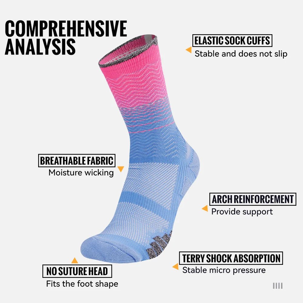AeroStride Breathable Padded Running Socks — Antiblister Design, Strategic Cushioning Zones