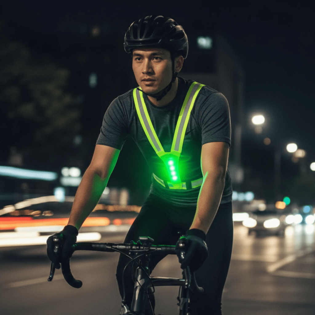 LED běžecká vesta LumaStride — nastavitelná velikost, viditelnost ze všech stran