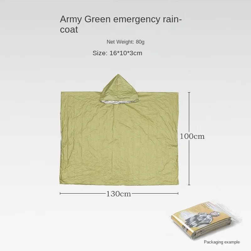 StormLine herbruikbare poncho met capuchon — compacte noodregenkleding