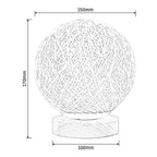 WovenGlow - Rattan Ball Table Lamp