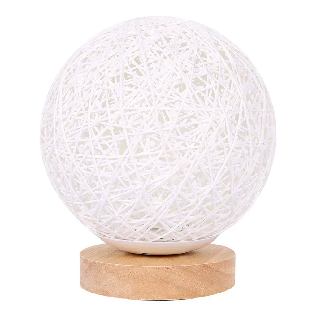 WovenGlow - Rattan Ball Table Lamp
