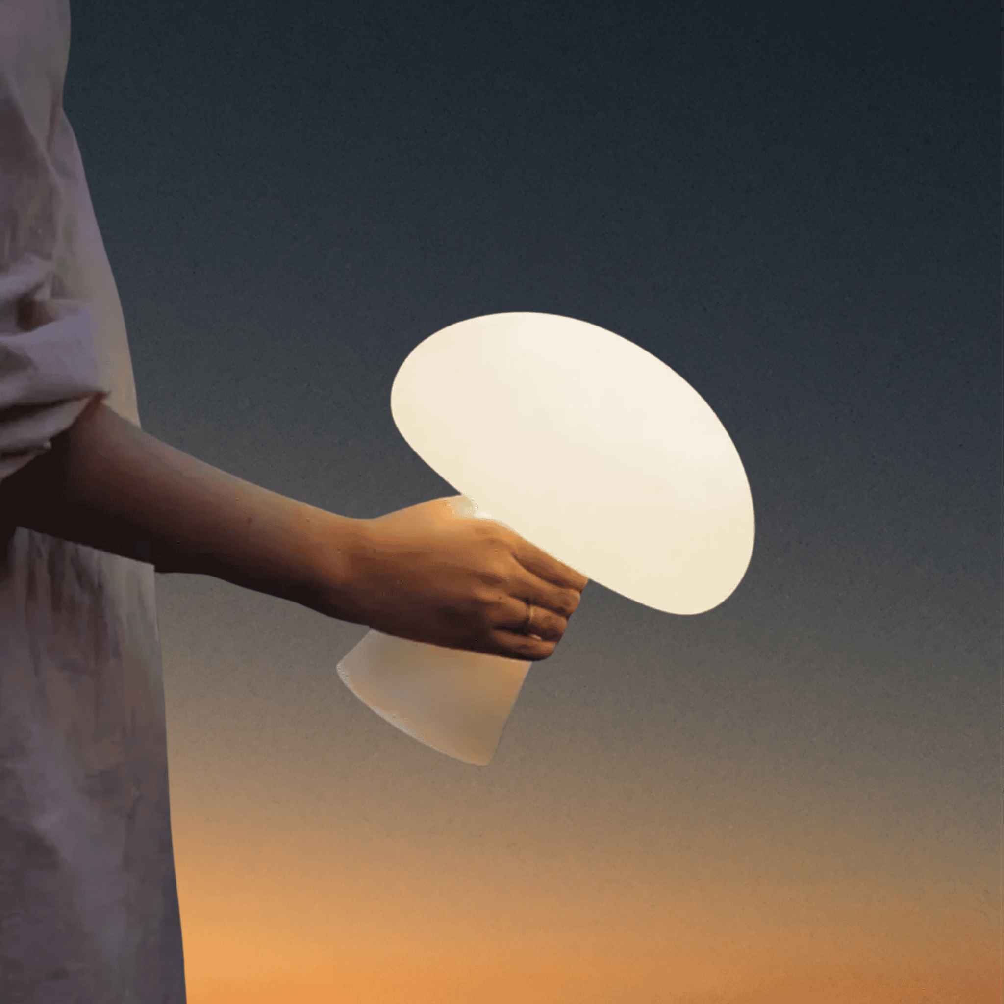 Mushroom Table Lamp, Rechargeable, Touch Dimmer, Warm Light | Euroselle