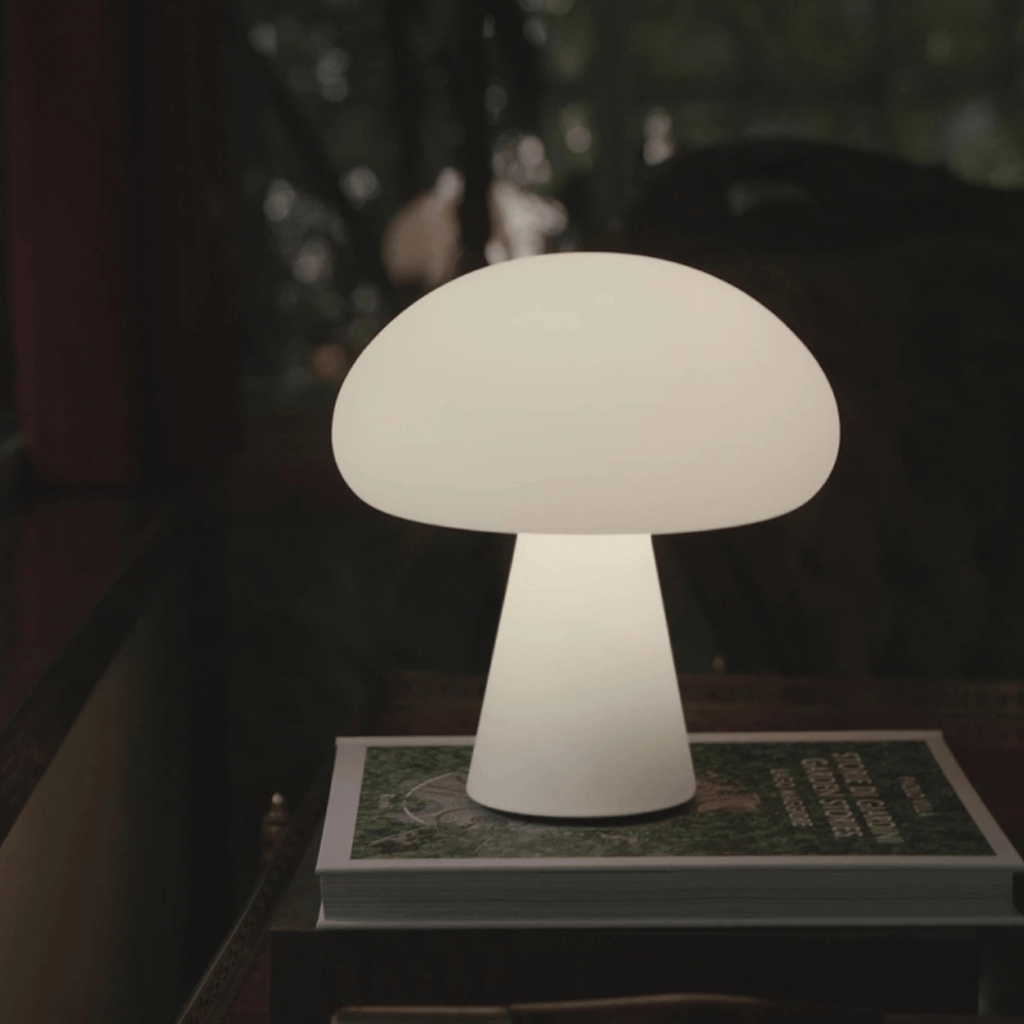 Mushroom Table Lamp, Rechargeable, Touch Dimmer, Warm Light | Euroselle