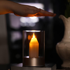 LED Candle Lamp, Glass Cylinder, USB Rechargeable, Motion Control | Euroselle