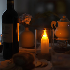 LED Candle Lamp, Glass Cylinder, USB Rechargeable, Motion Control | Euroselle