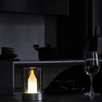 LED Candle Lamp, Glass Cylinder, USB Rechargeable, Motion Control | Euroselle
