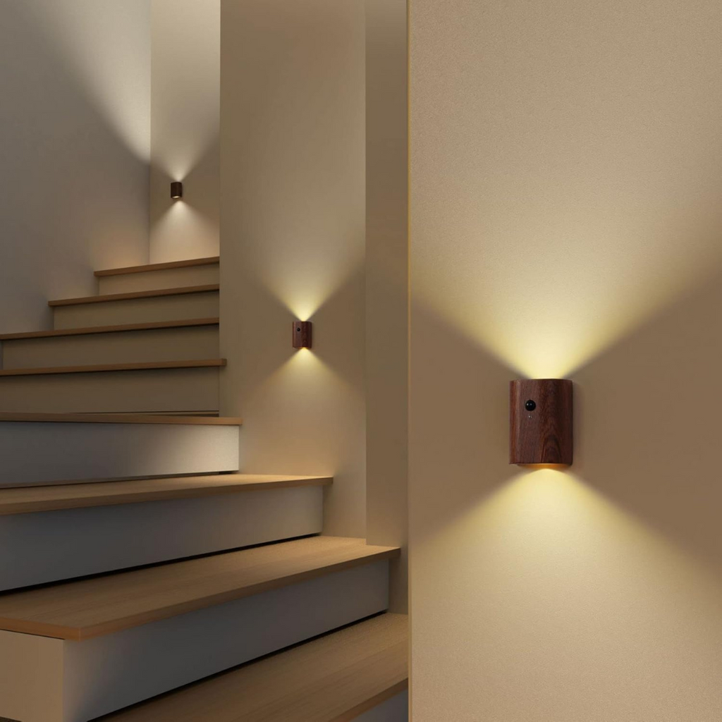 Wall Light LED Motion Sensor USB Rechargeable 2700K Wood PC 7.3 cm | Euroselle