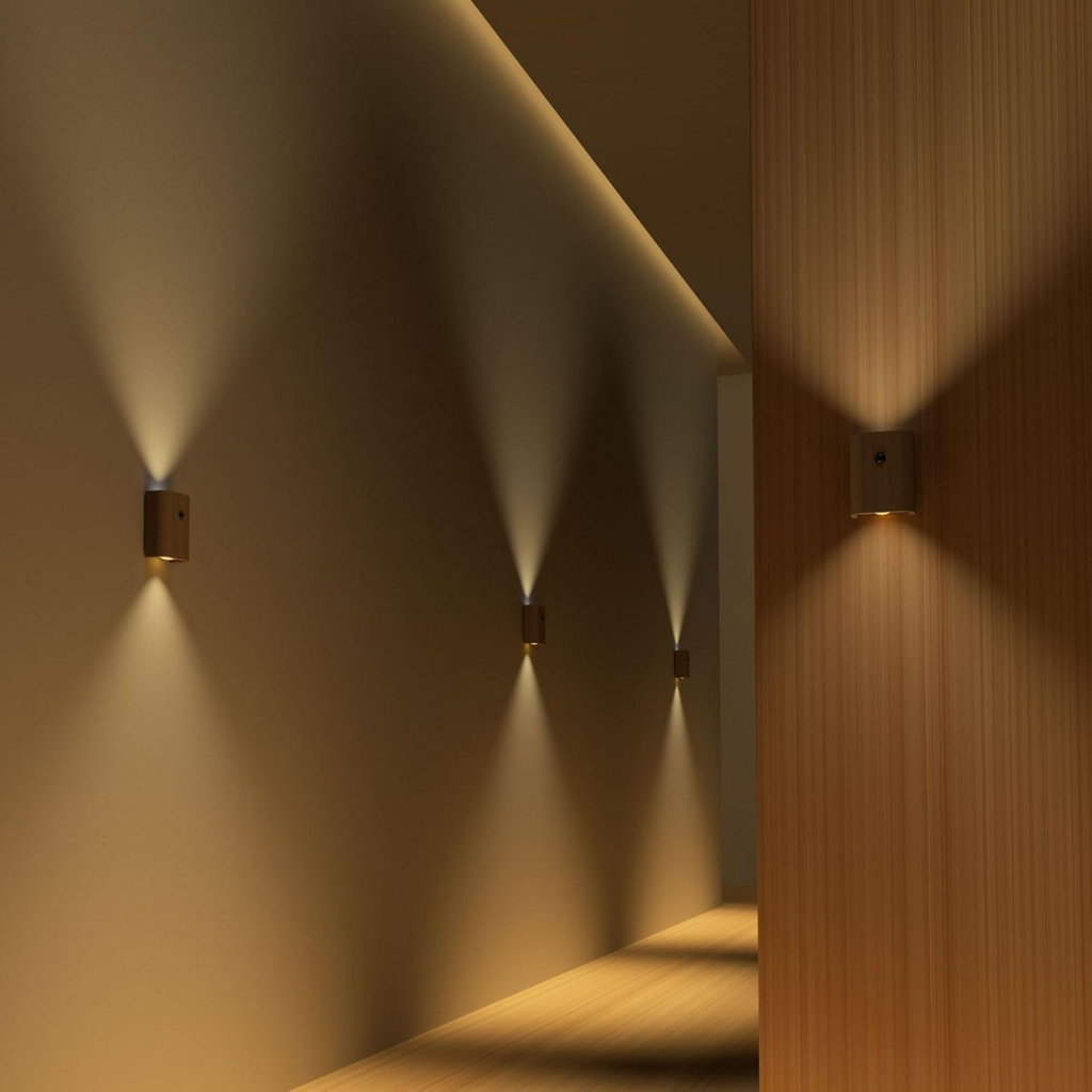 Wall Light LED Motion Sensor USB Rechargeable 2700K Wood PC 7.3 cm | Euroselle