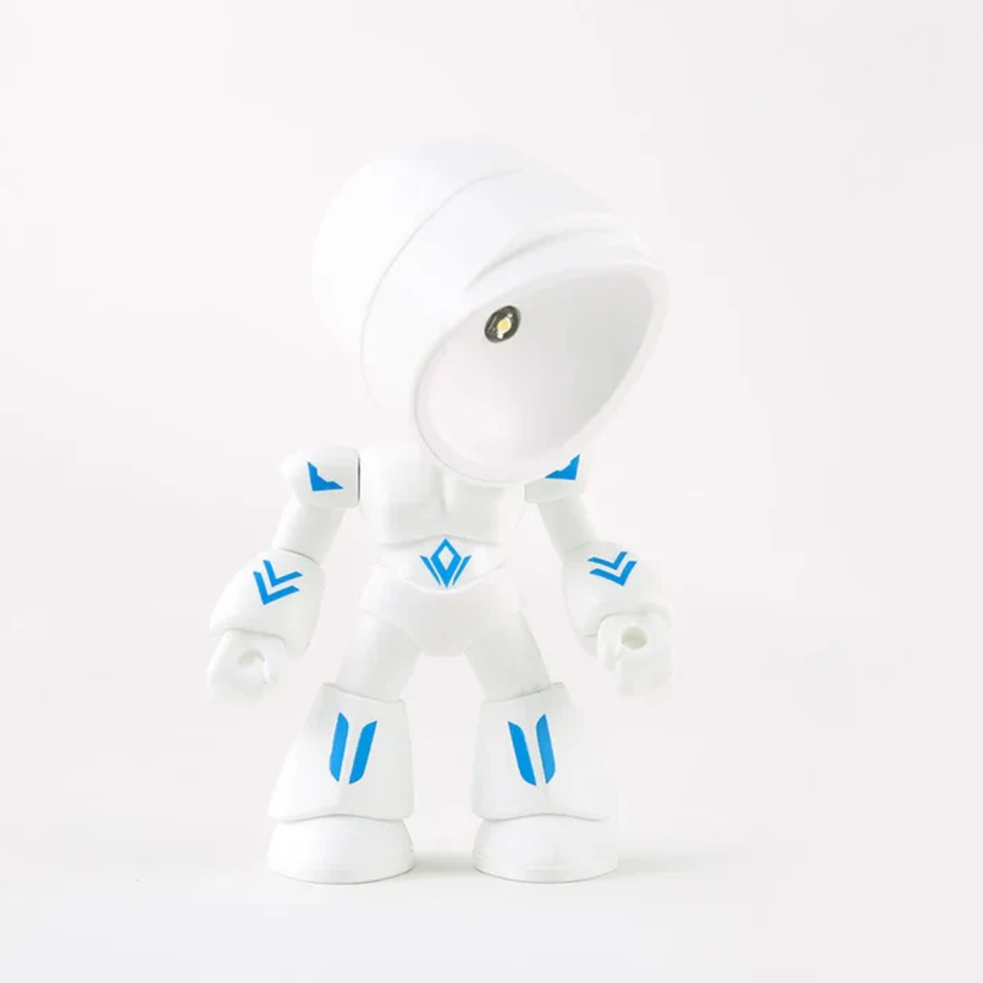 Roboter-LED-Tischlampe, Kunststoff, warmes Licht, batteriebetrieben | Euroselle
