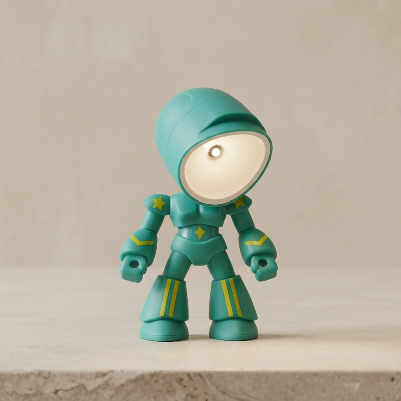 Roboter-LED-Tischlampe, Kunststoff, warmes Licht, batteriebetrieben | Euroselle