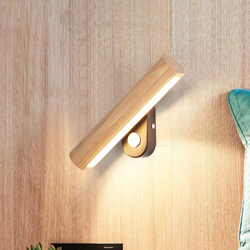 Rotatable LED Wall Sconce, Wood Finish, Dual Color Temperature, 2 Sizes | Euroselle