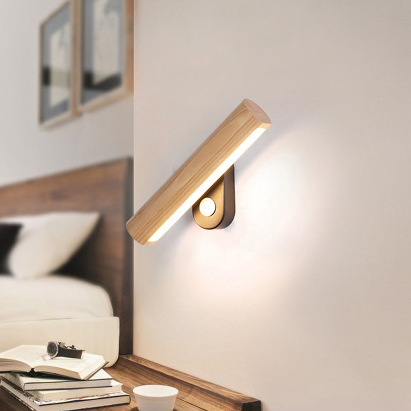 Rotatable LED Wall Sconce, Wood Finish, Dual Color Temperature, 2 Sizes | Euroselle