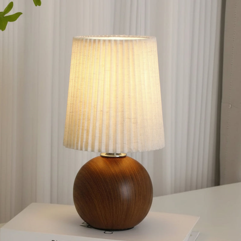 Table Lamp Fabric Shade Ceramic Base LED Cordless | Euroselle