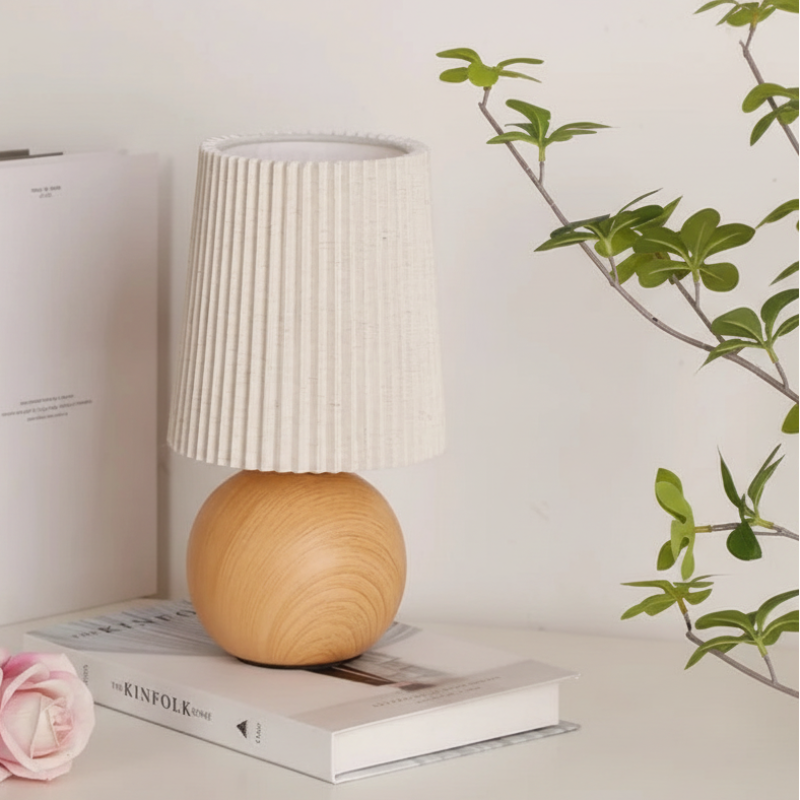 Table Lamp Fabric Shade Ceramic Base LED Cordless | Euroselle