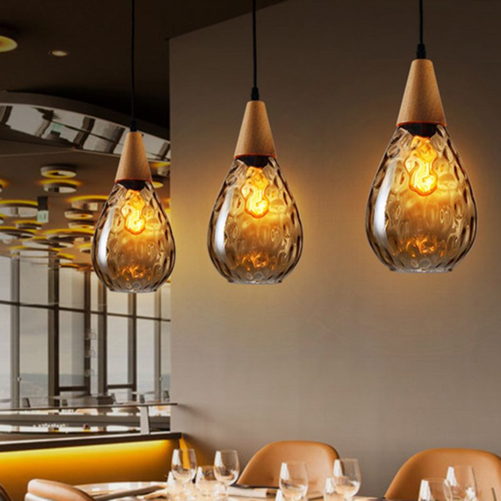 Teardrop Pendant Light Vintage Glass Fixture for Home Ambiance - Euroselle