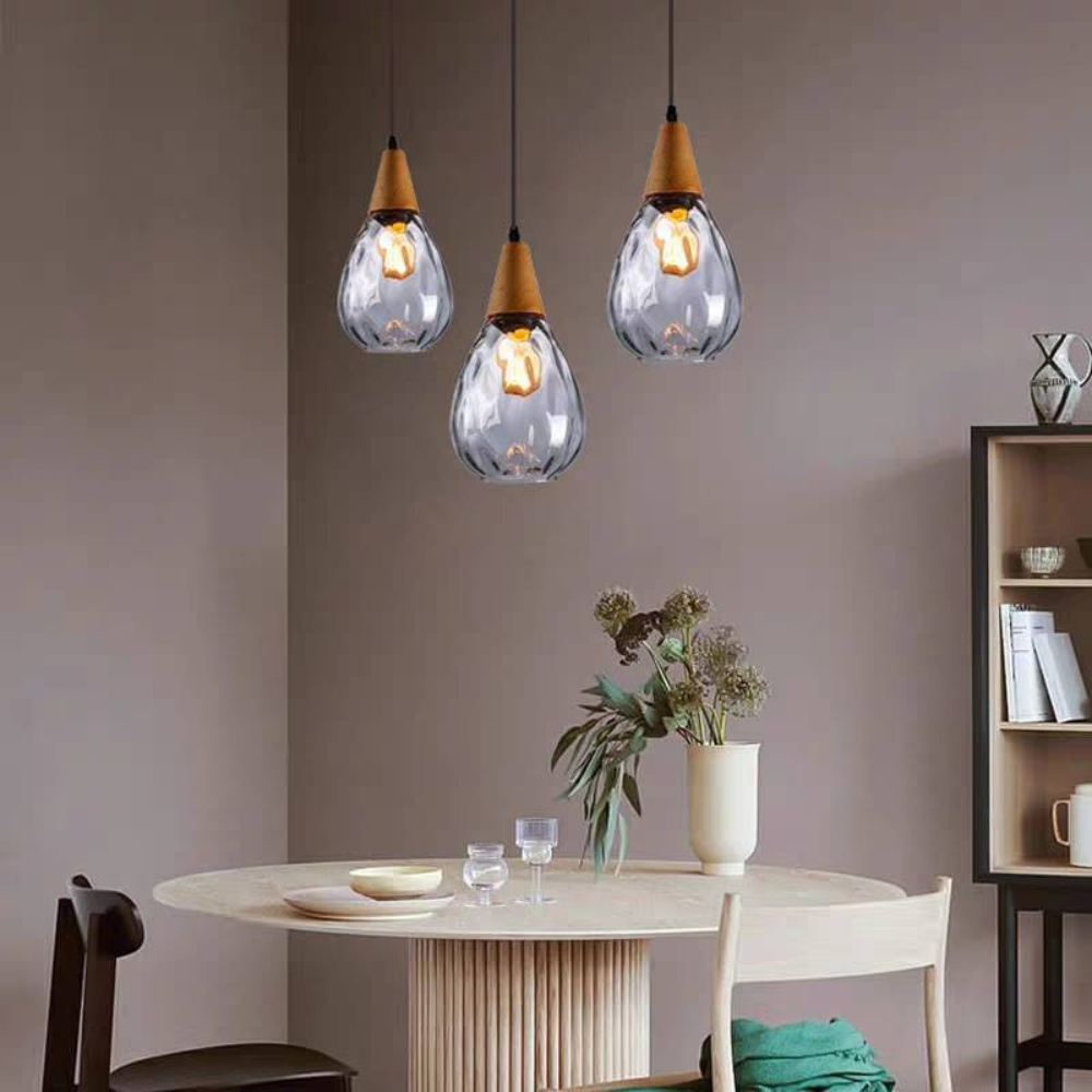 Teardrop Pendant Light Vintage Glass Fixture for Home Ambiance - Euroselle