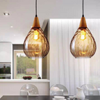 Teardrop Pendant Light Vintage Glass Fixture for Home Ambiance - Euroselle