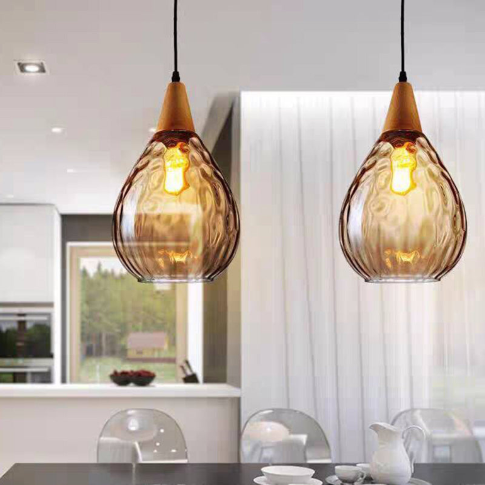 Teardrop Pendant Light Vintage Glass Fixture for Home Ambiance - Euroselle