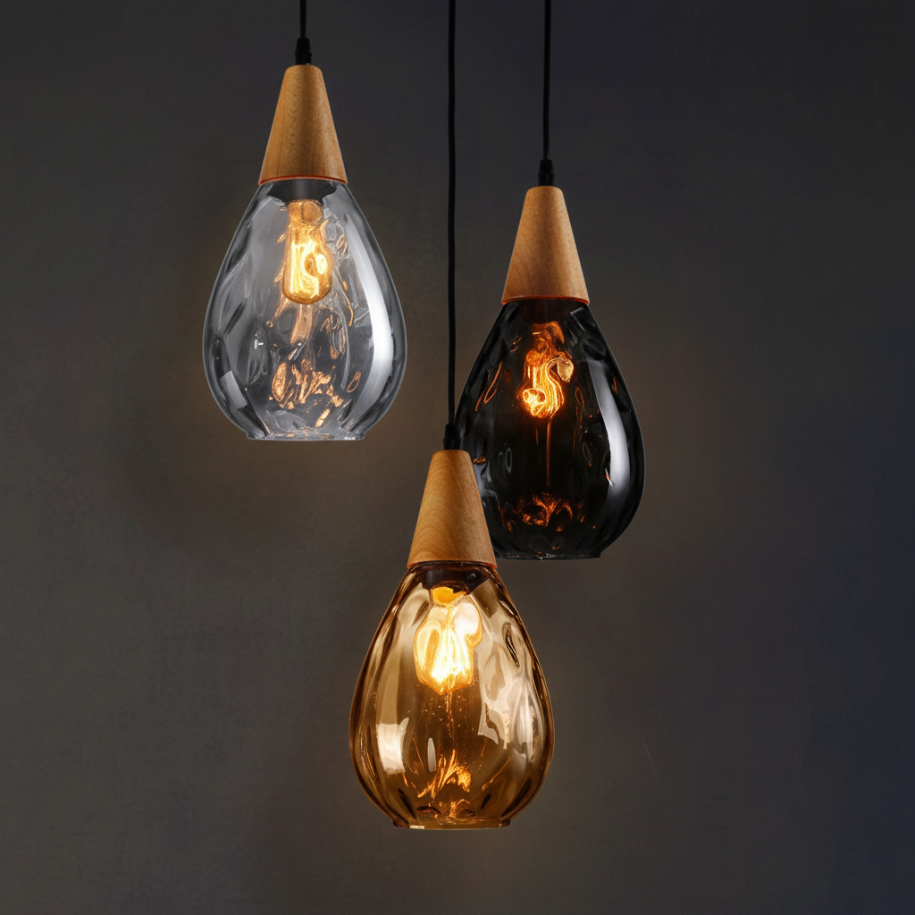 Teardrop Pendant Light Vintage Glass Fixture for Home Ambiance - Euroselle