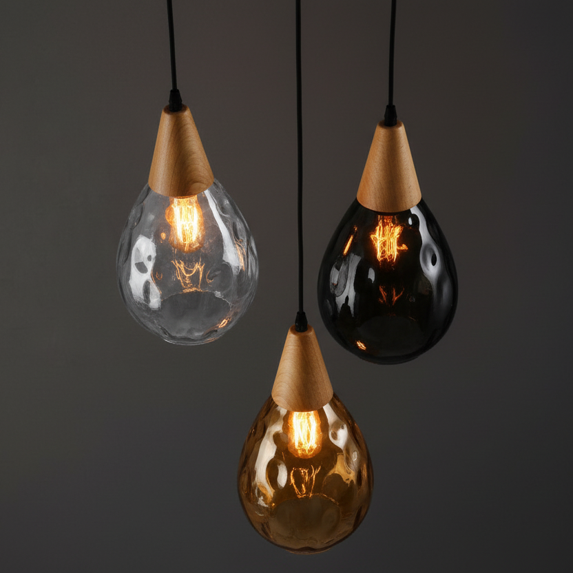 Teardrop Pendant Light Vintage Glass Fixture for Home Ambiance - Euroselle